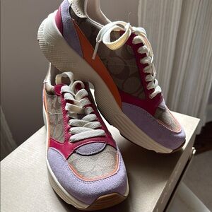 Coach Pink and Purple Sneakers with Retro Style